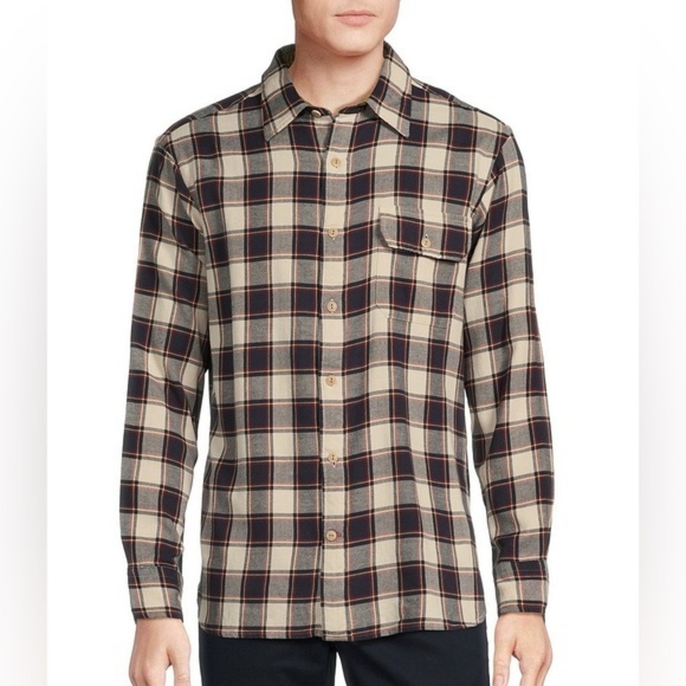 Daniel Cremieux Plaid Flannel Twill Long-Sleeve Woven Shirt XL Dillards